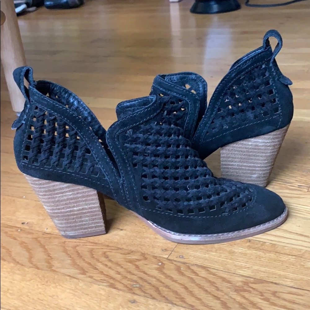 Jeffrey Campbell Black woven booties